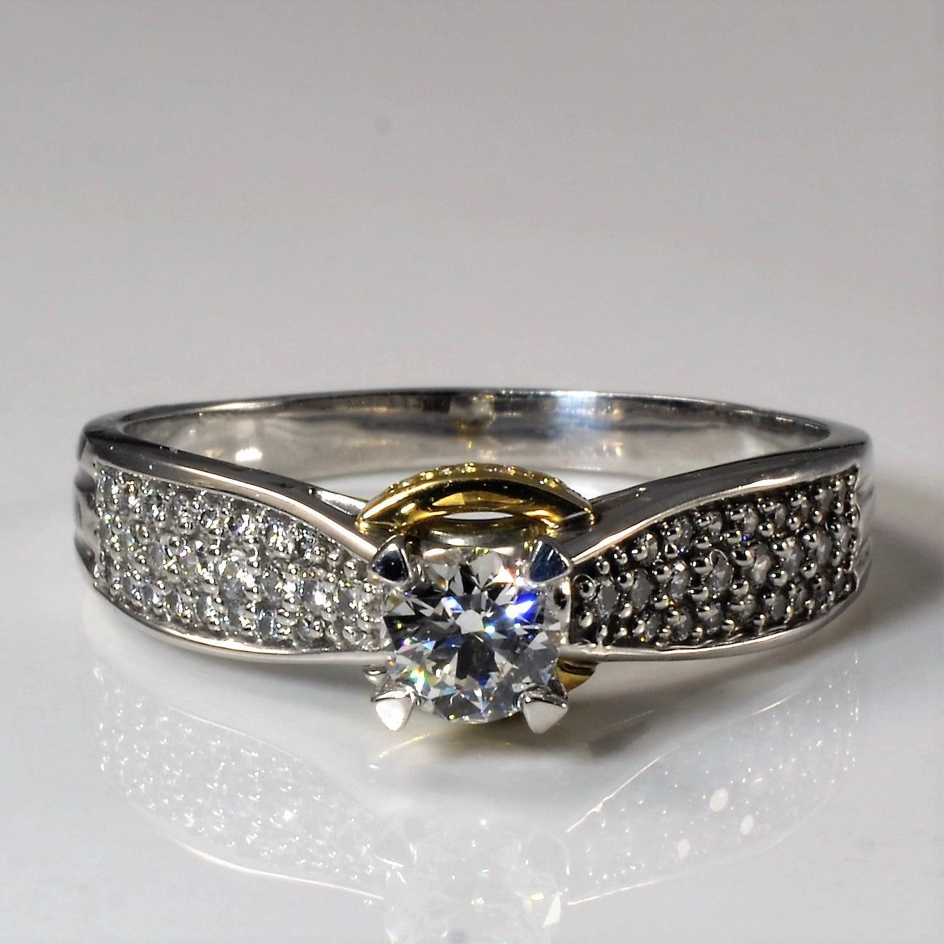 Canadian Diamond Pavé Accented Engagement Ring | 0.50ct SI2 G, 0.20ctw | SZ 11.5 |