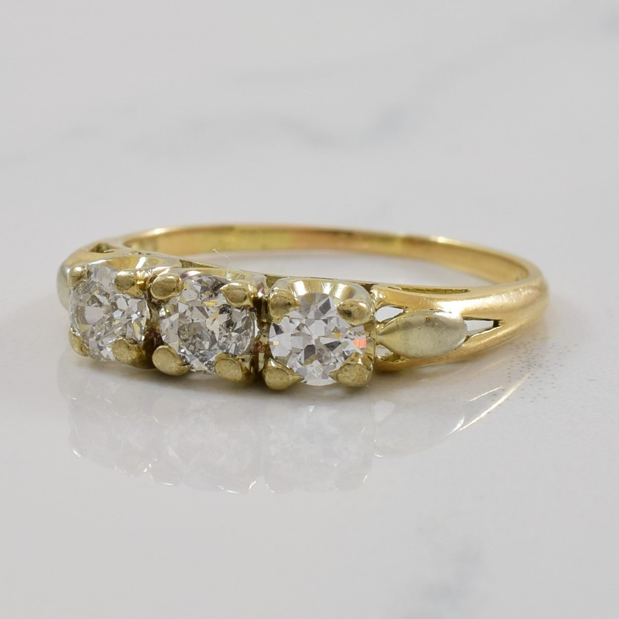 Old European Three Stone Diamond Ring | 0.55ctw | SZ 5.25 |