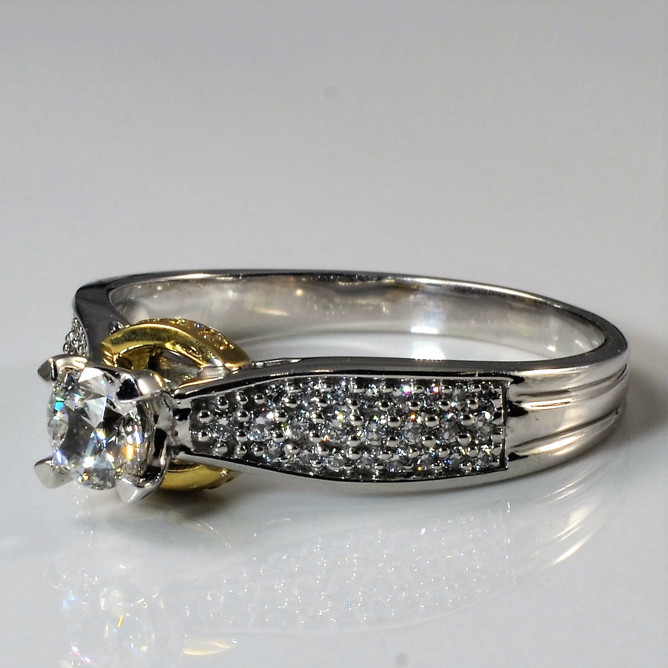 Canadian Diamond Pavé Accented Engagement Ring | 0.50ct SI2 G, 0.20ctw | SZ 11.5 |