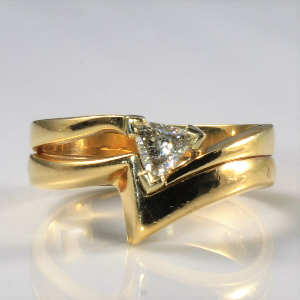 Soldered Trilliant Diamond Wedding Set | 0.45ct | SZ 10 |