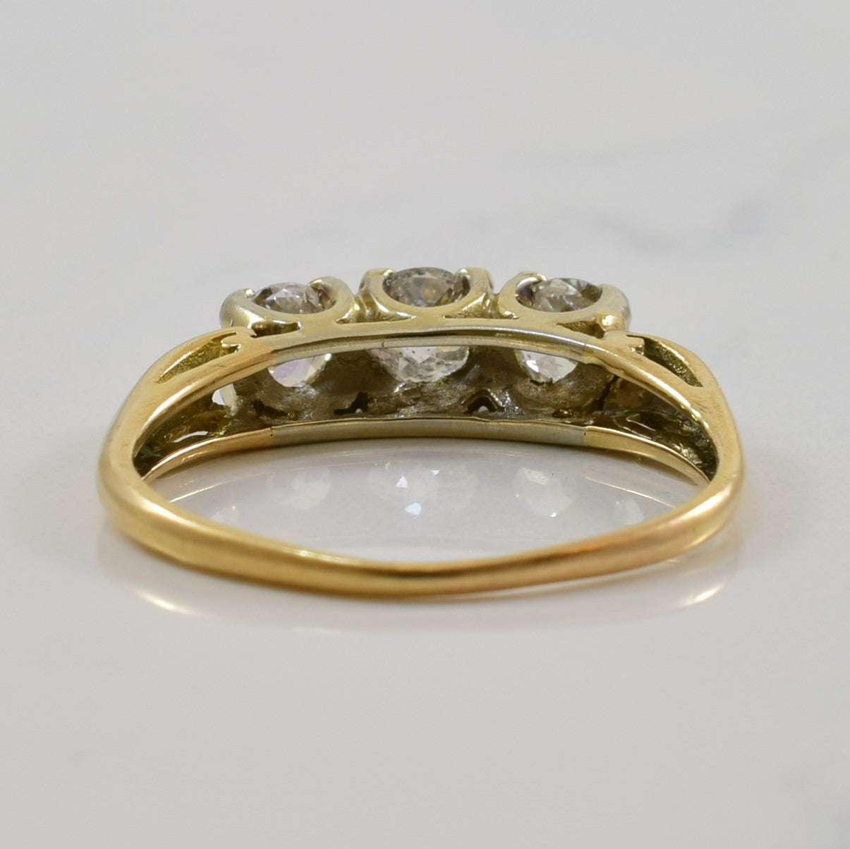 Old European Three Stone Diamond Ring | 0.55ctw | SZ 5.25 |