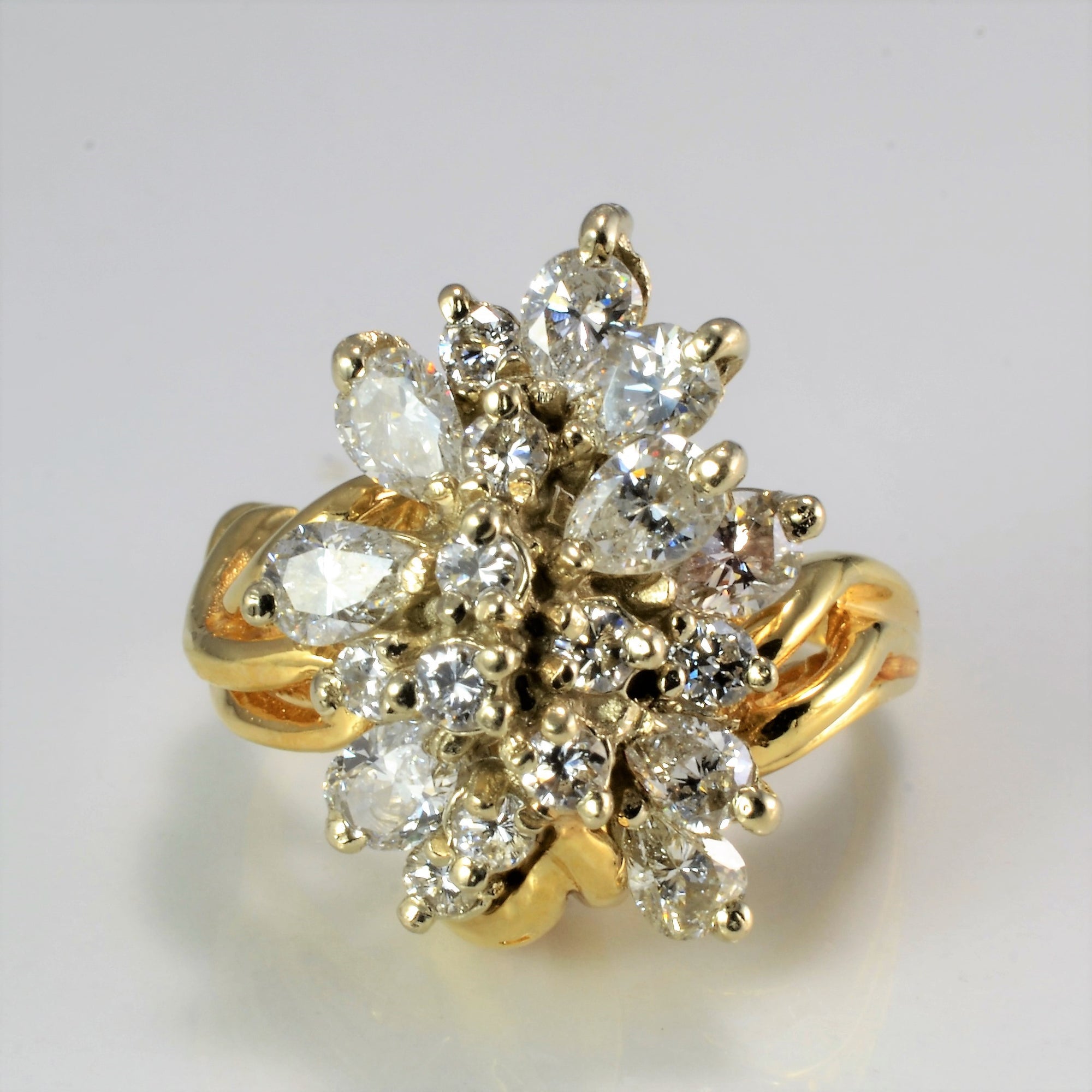 High Set Cluster Diamond Ladies Ring | 1.43 ctw, SZ 5 |