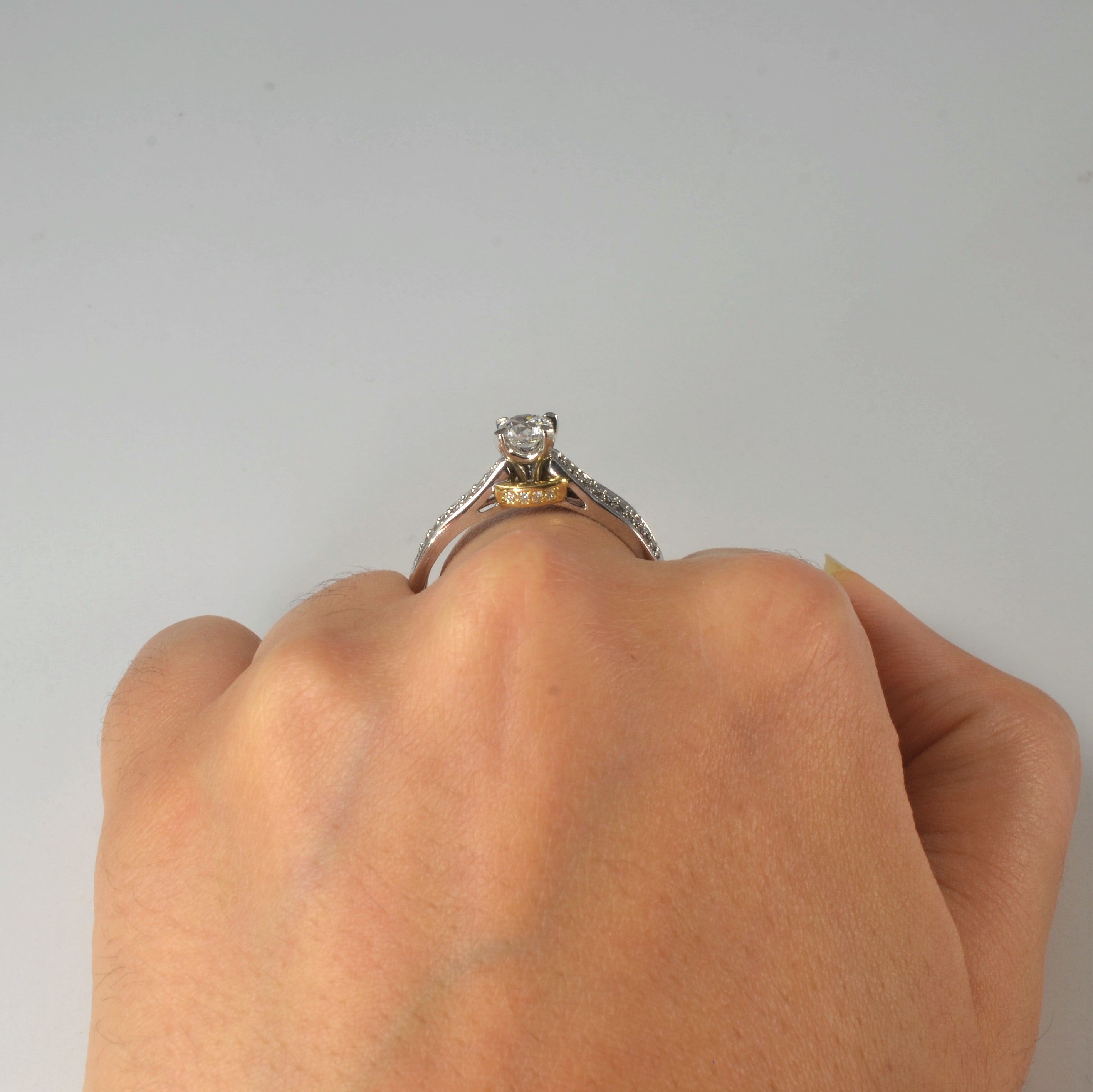Bague de fiançailles en or jaune avec diamants canadiens | 0,70 ct | Taille 11,5 | 
