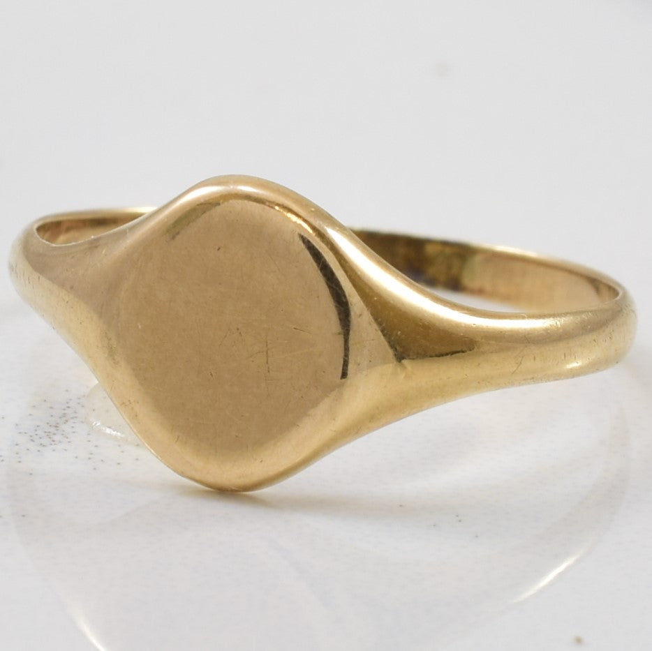 Yellow Gold Oval Signet Ring | SZ 5 |