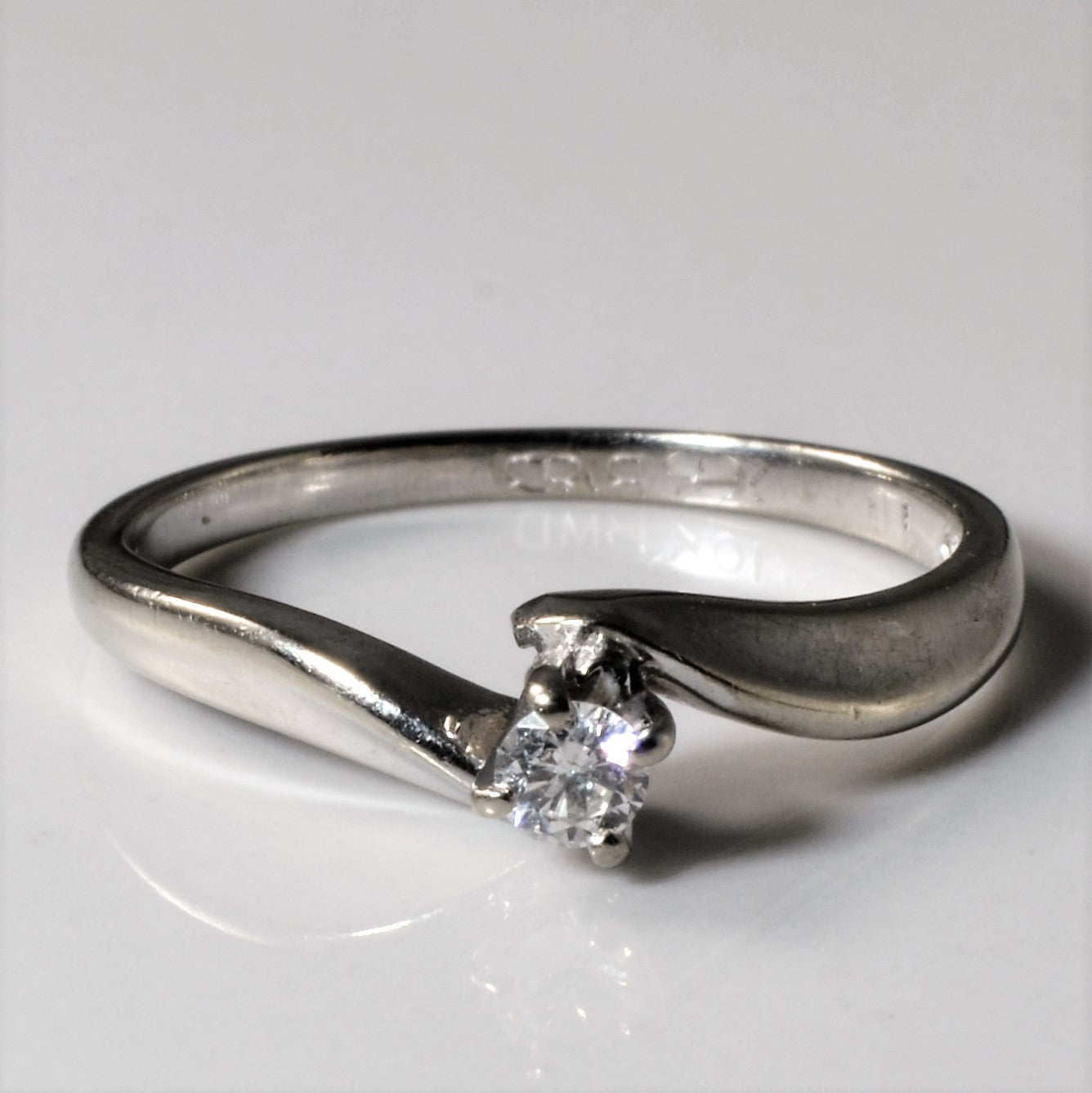 Solitaire Diamond Bypass Ring | 0.08ct | SZ 6.25 |