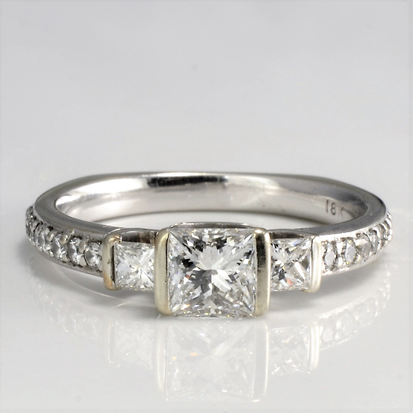 Semi Bezel Princess Diamond Engagement Ring | 0.89 ctw, SZ 6 |