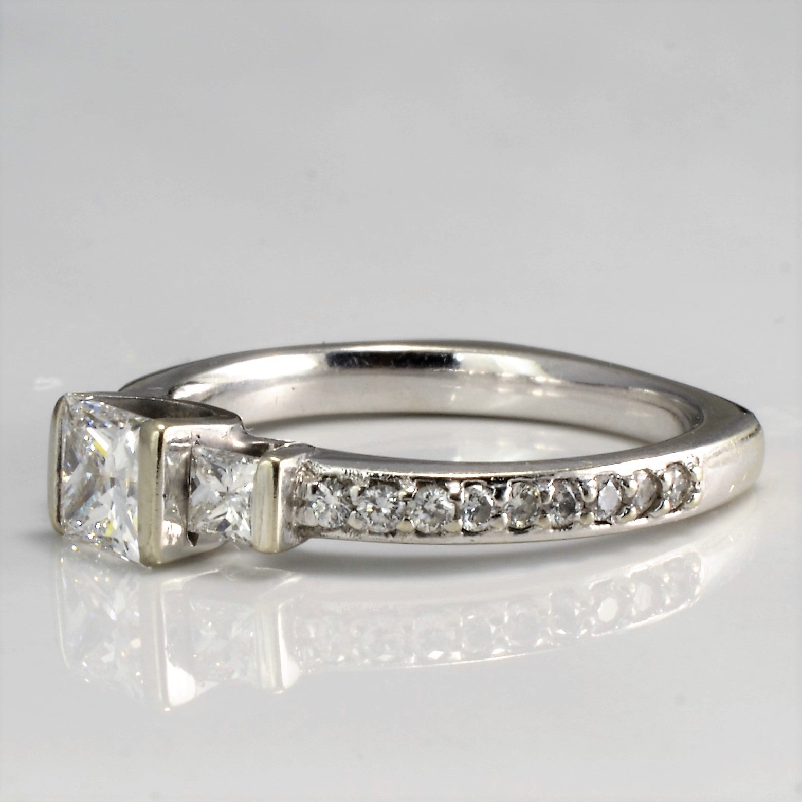 Semi Bezel Princess Diamond Engagement Ring | 0.89 ctw, SZ 6 |