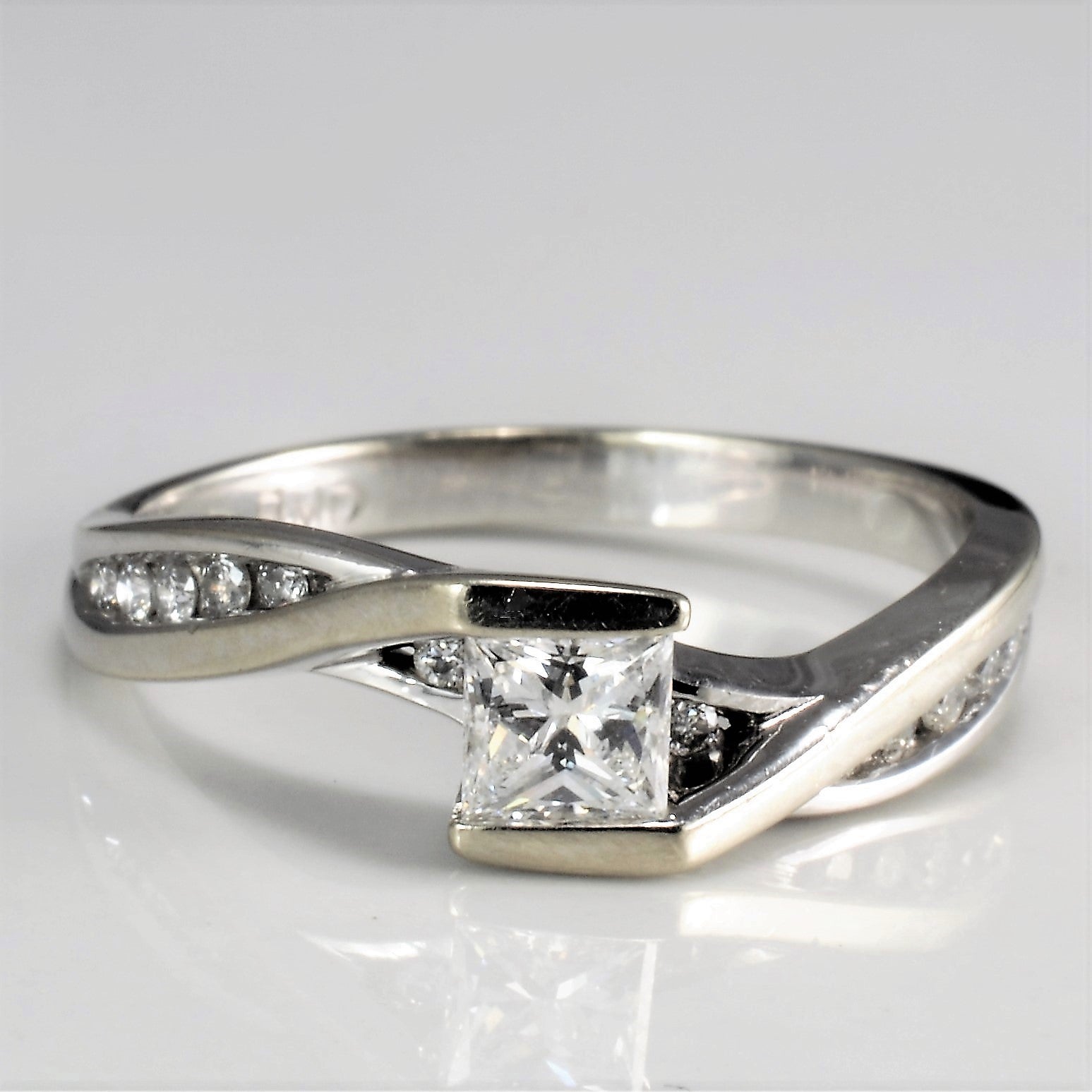 Semi Bezel Diamond Bypass Engagement Ring | 0.41 ctw, SZ 6.75 |