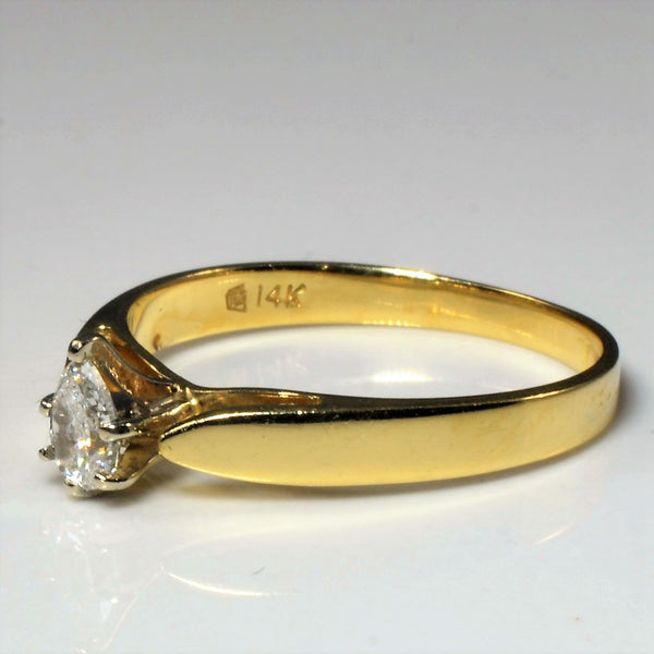 Solitaire Pear Cut Diamond Ring | 0.39ct | SZ 6.75 |