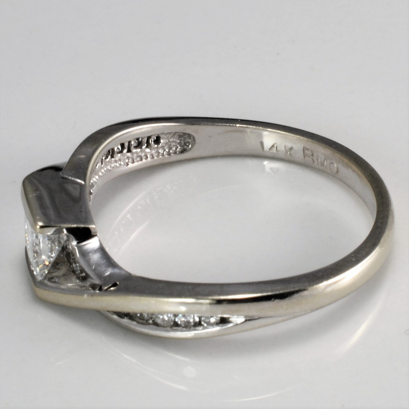 Semi Bezel Diamond Bypass Engagement Ring | 0.41 ctw, SZ 6.75 |