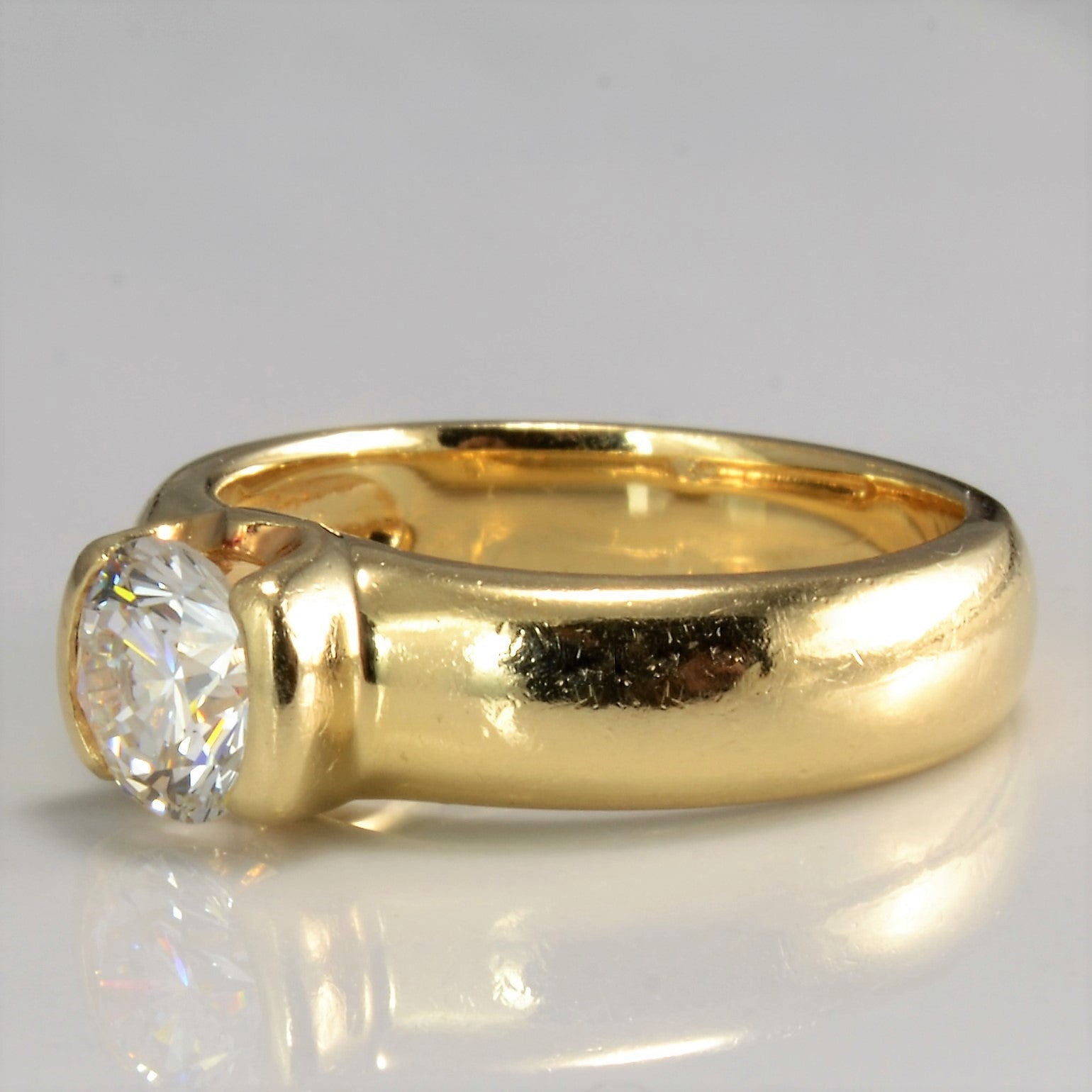 Semi Bezel Set Diamond Engagement Ring | 0.78 ct, SZ 4.75 |