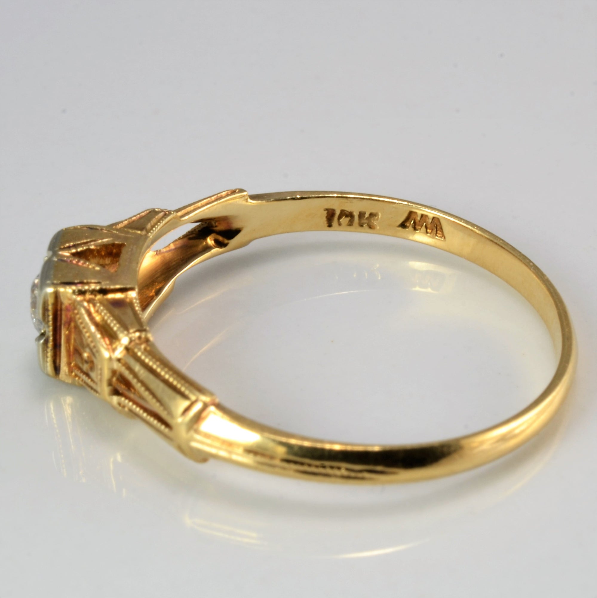 Solitaire Diamond Vintage Ring | 0.09 ct, SZ 6.25 |