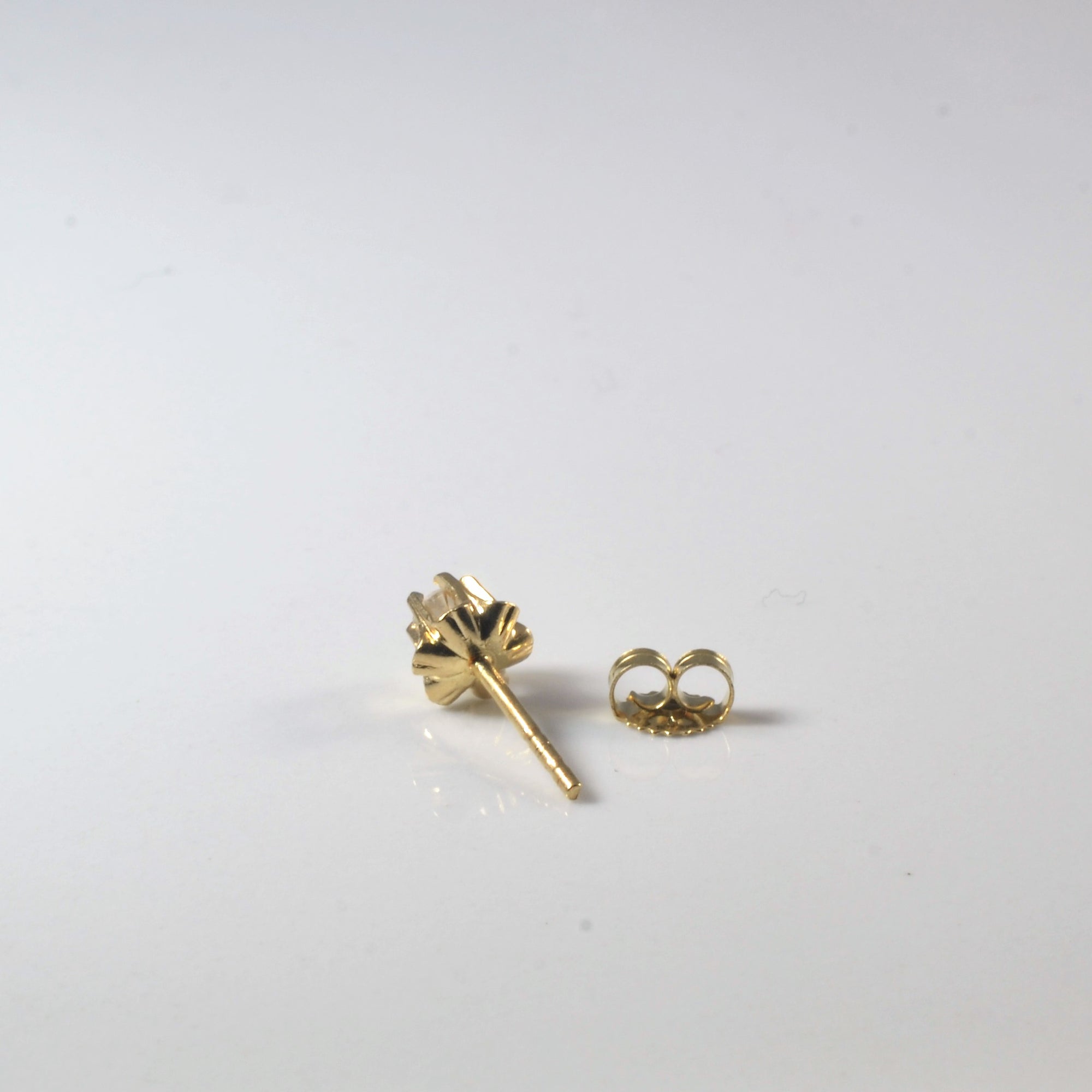 Belcher Set Solitaire Diamond Stud Earrings | 0.15ctw |
