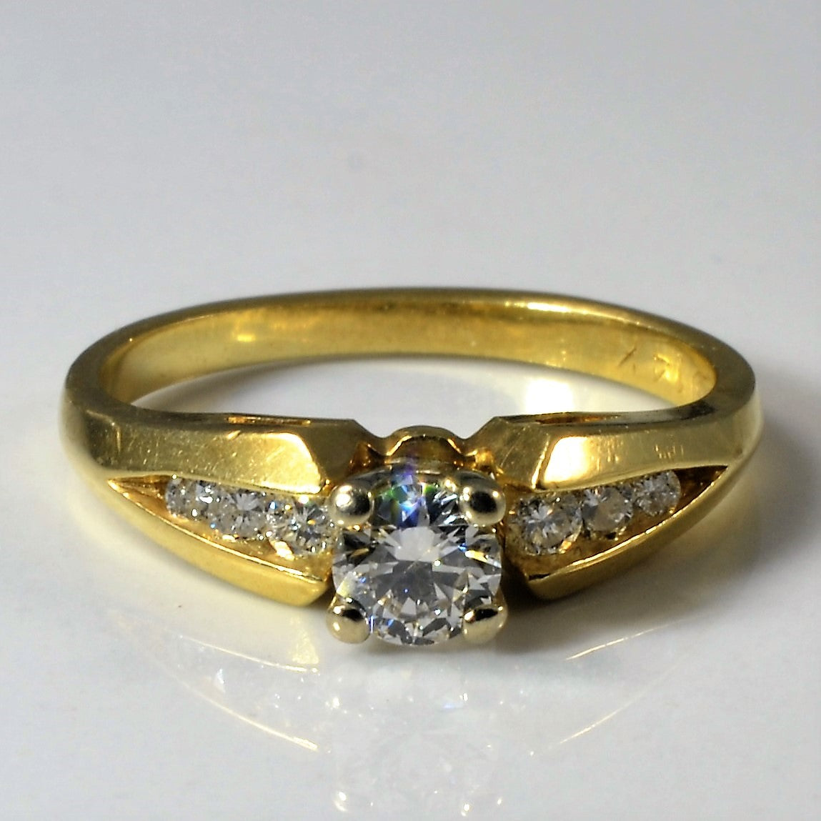Tapered Diamond Channel Engagement Ring | 0.33ctw | SZ 4.75 |
