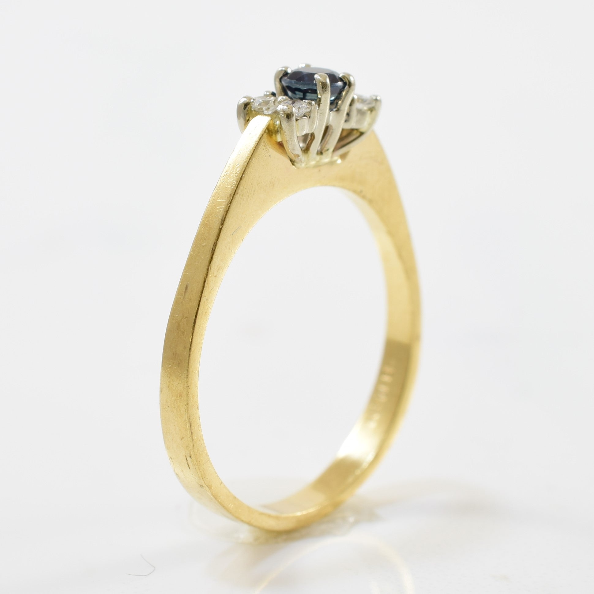 Petite Sapphire & Diamond Ring | 0.10ctw, 0.21ct | SZ 7.25 |