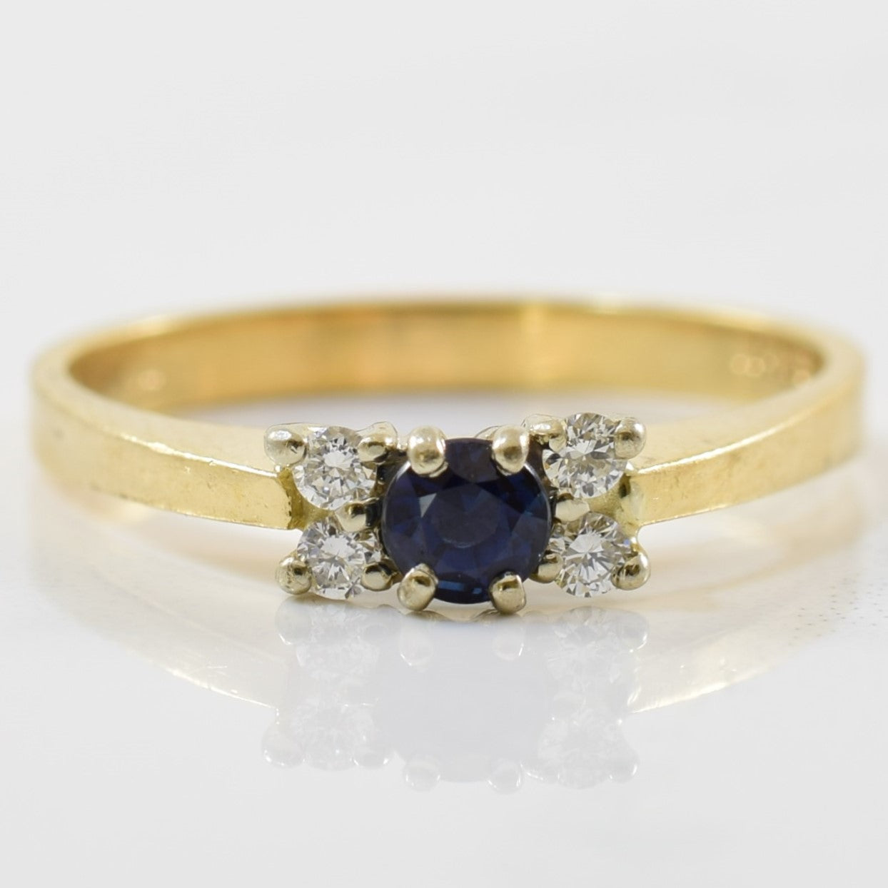 Petite Sapphire & Diamond Ring | 0.10ctw, 0.21ct | SZ 7.25 |