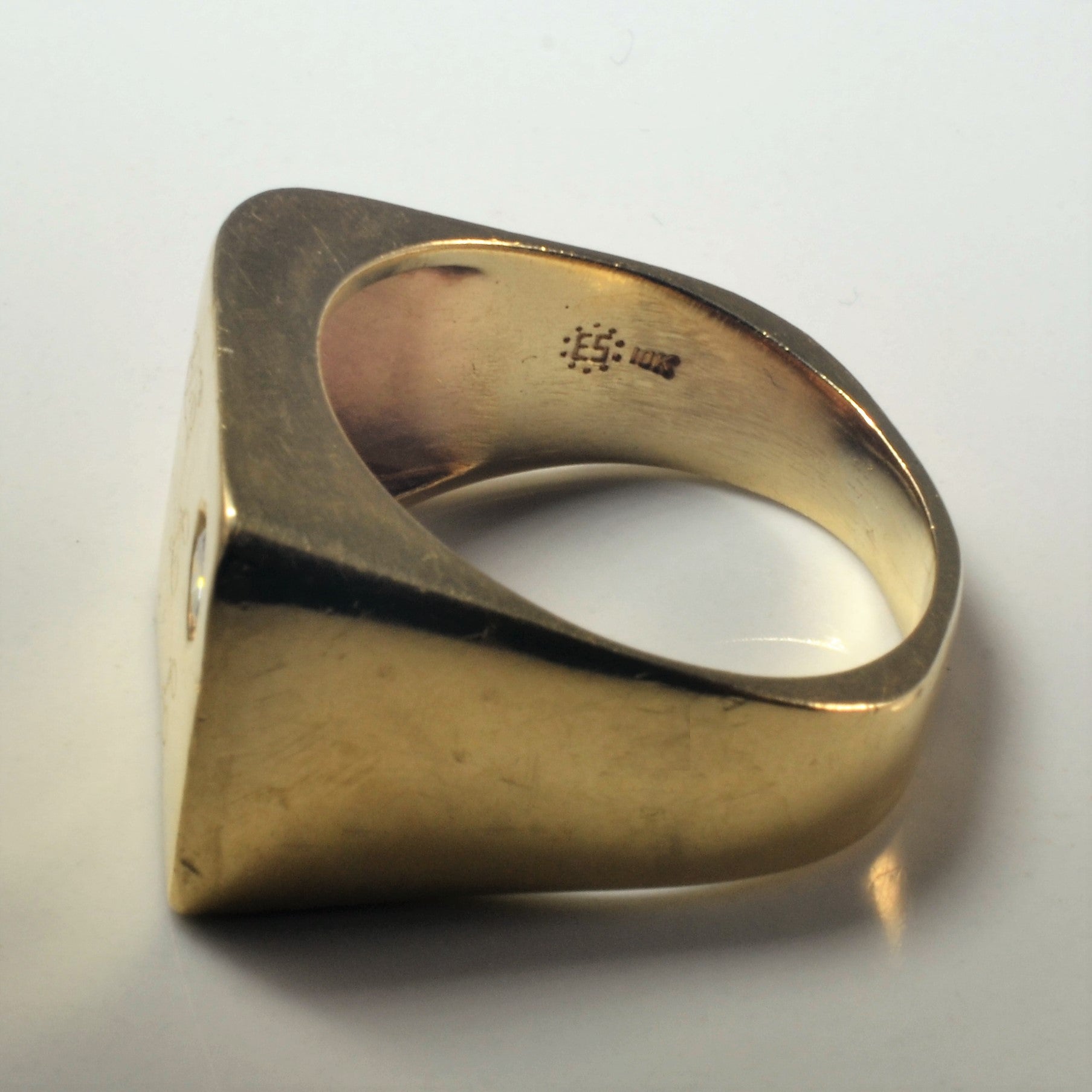 Flush Set Initial 'JJR' Signet Ring | 0.40ct | SZ 11.75 |