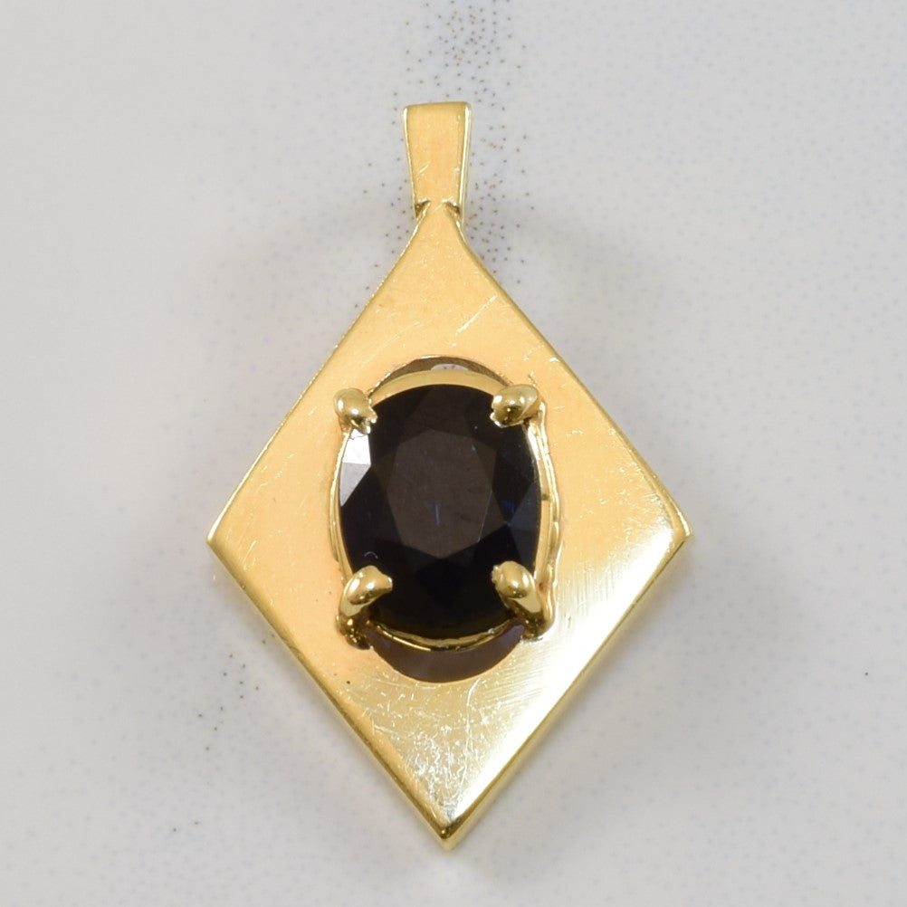 Geometric Blue Sapphire Pendant | 0.75ct |