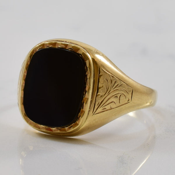 1980s Black Onyx Signet Ring | 2.50ct | SZ 10.75 |