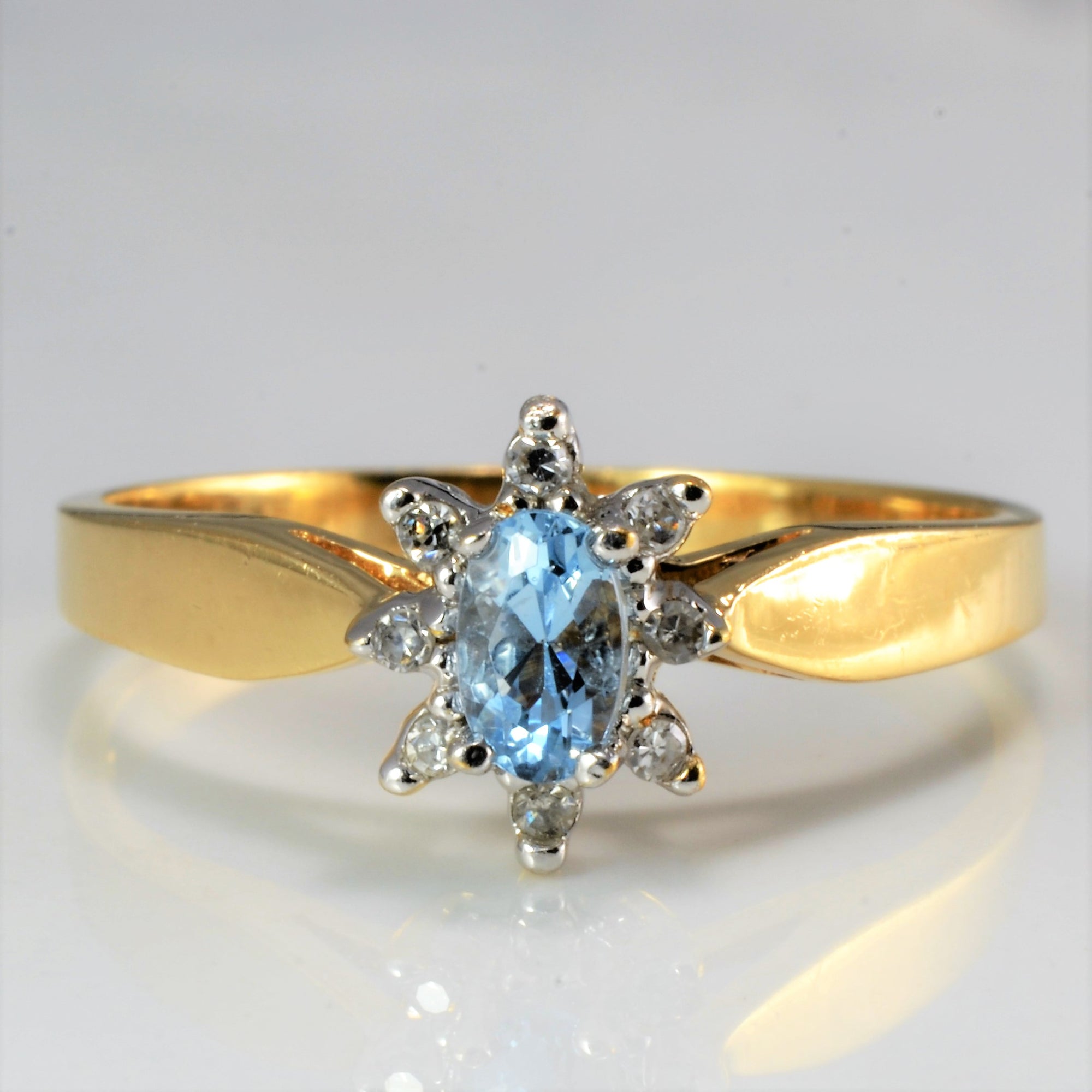 Cocktail Aquamarine & Diamond Ring | 0.05 ctw, SZ 9.25 |