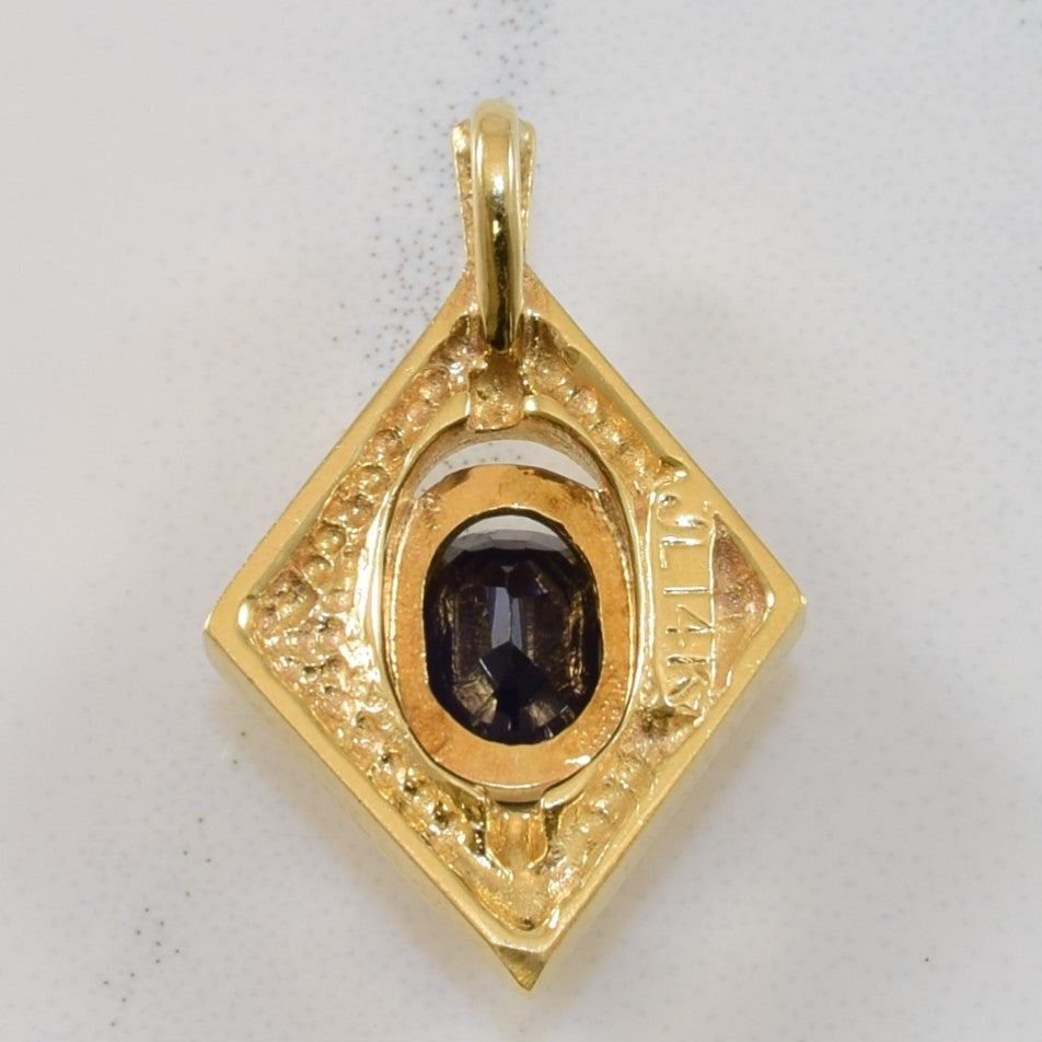 Geometric Blue Sapphire Pendant | 0.75ct |