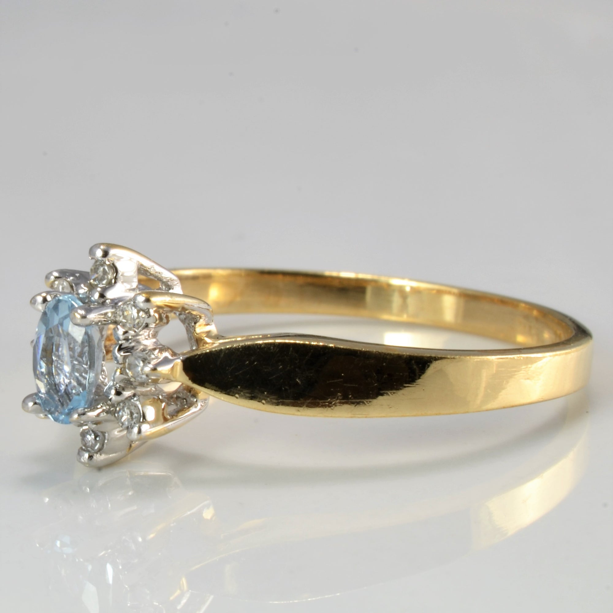 Cocktail Aquamarine & Diamond Ring | 0.05 ctw, SZ 9.25 |
