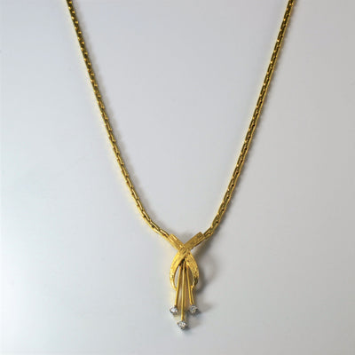 Three Stone Diamond Tassel Necklace | 0.075ctw | 17