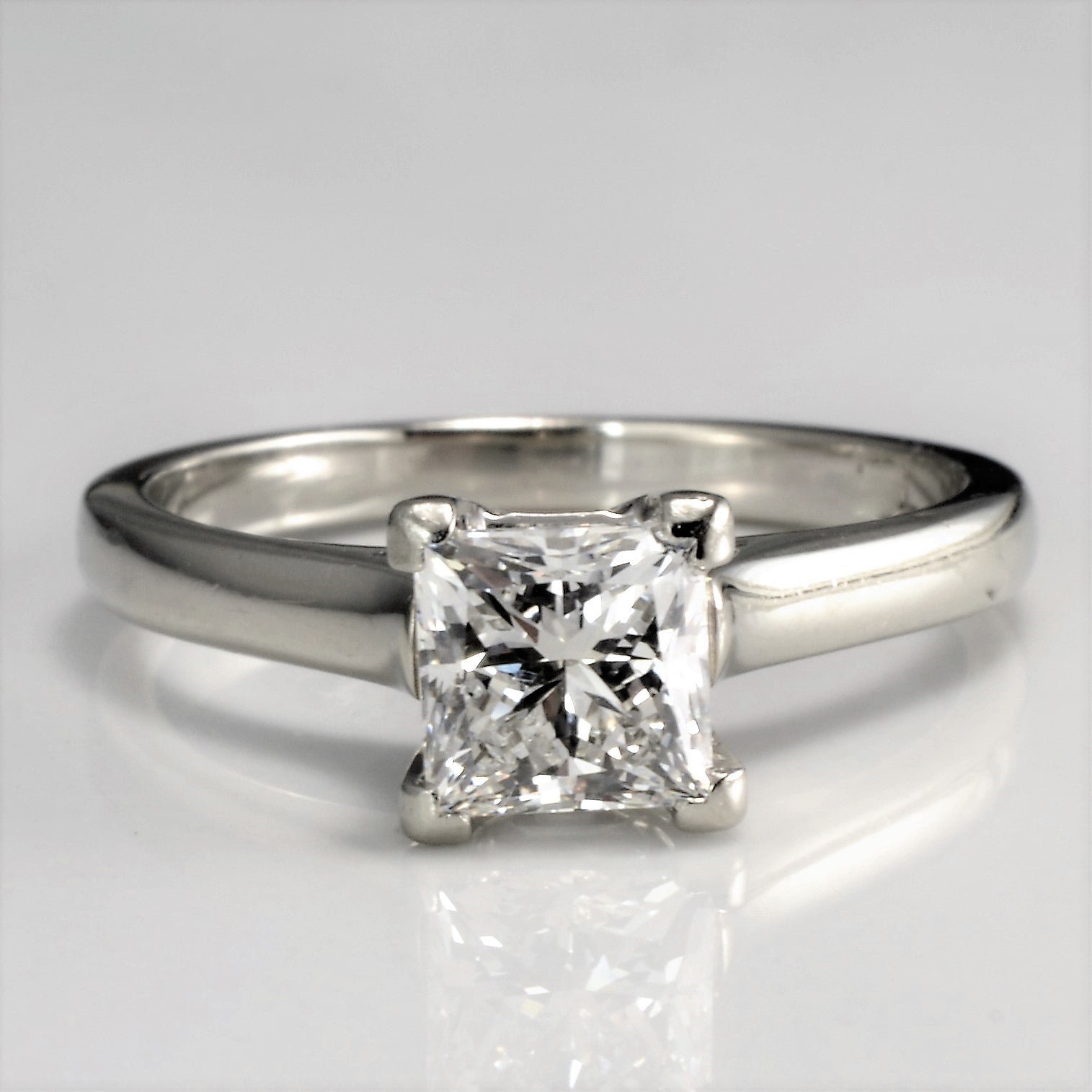Solitaire Princess Diamond Engagement Ring | 0.92 ct, SZ 5.5 | VVS1, G |