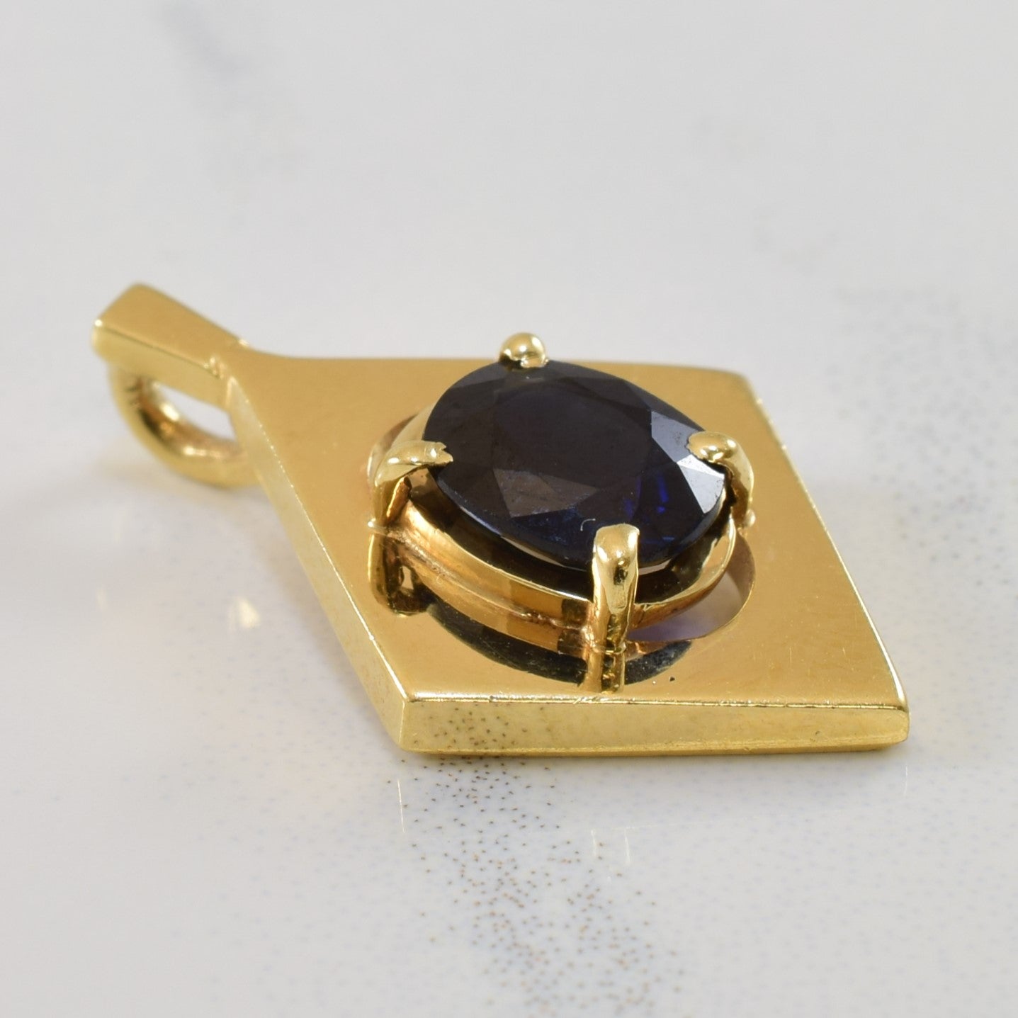 Geometric Blue Sapphire Pendant | 0.75ct |