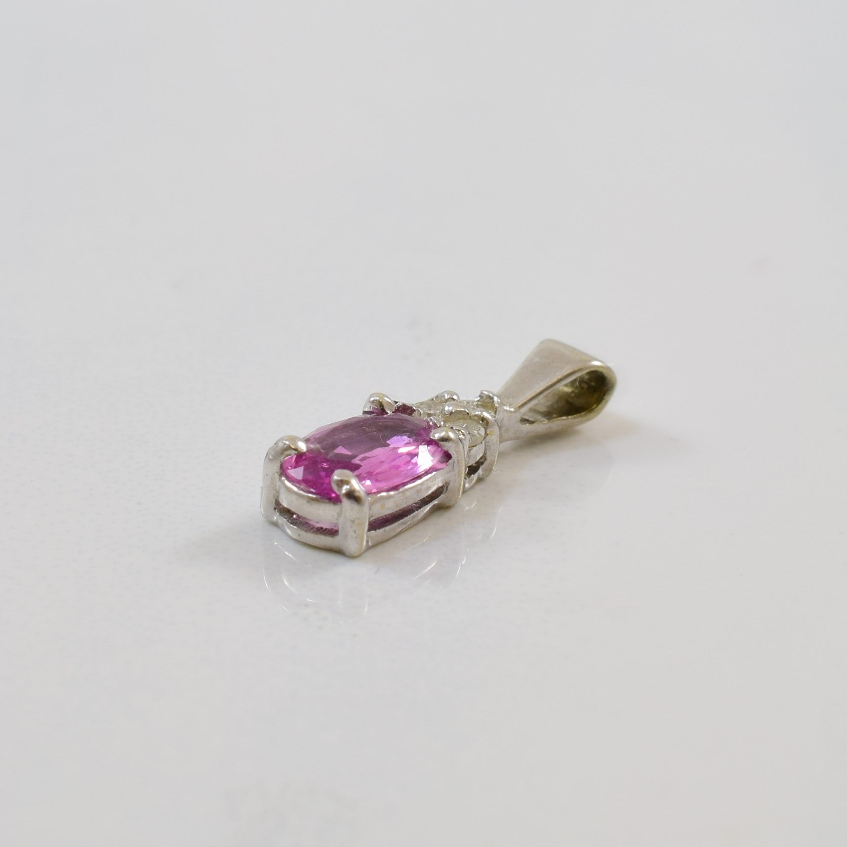 Pink Sapphire Pendant & Earrings Set | 1.20ctw, 0.09ctw |