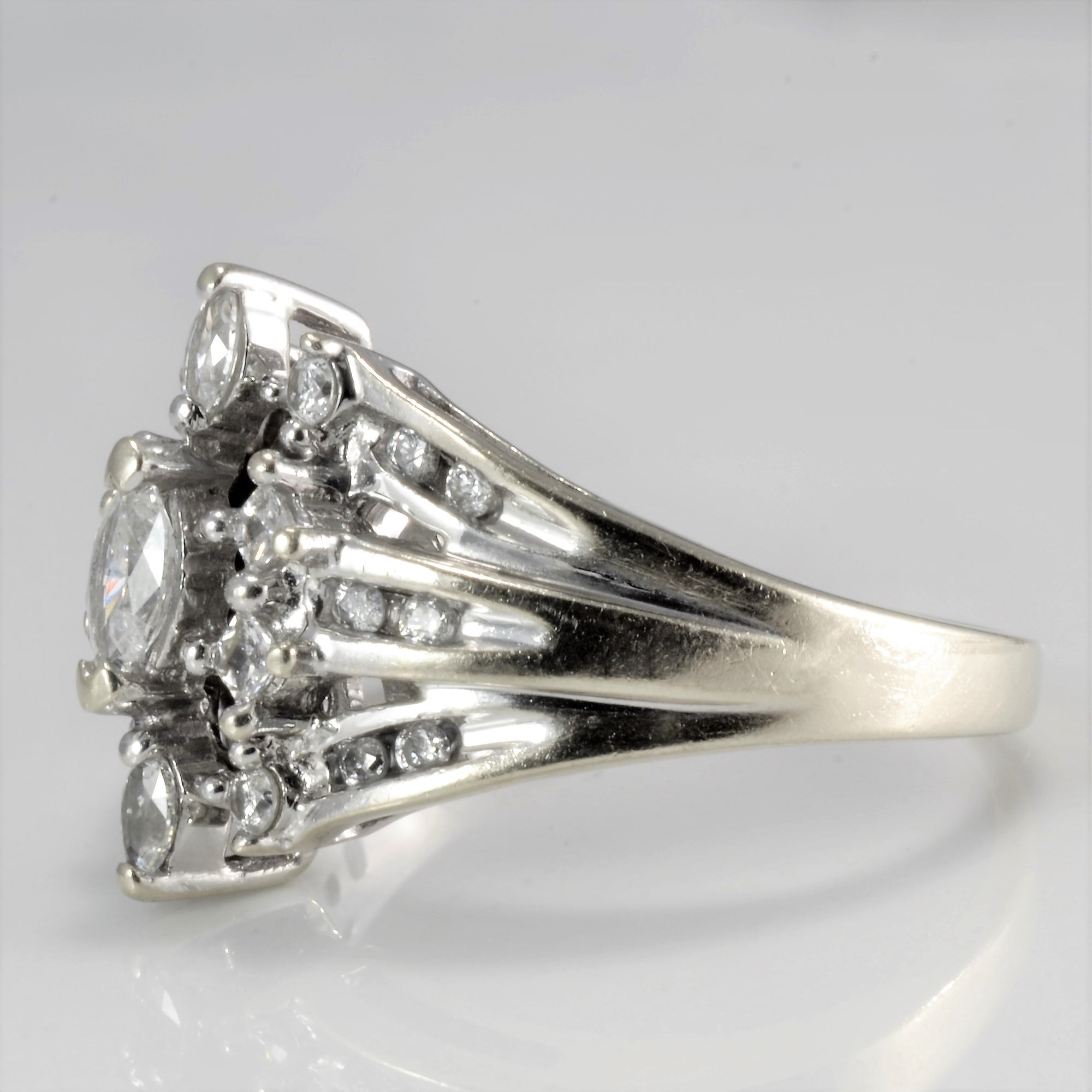 Multi Diamond Ladies Chevron Ring | 0.48 ctw, SZ 7.25 |