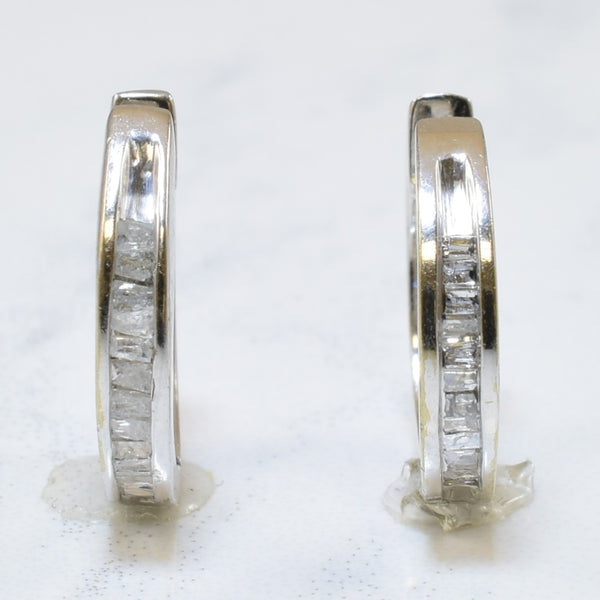 Baguette Diamond Huggie Earrings | 0.04ctw |