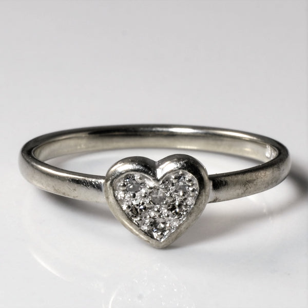 Cluster Set Heart Diamond Ring | 0.04ctw | SZ 6 |