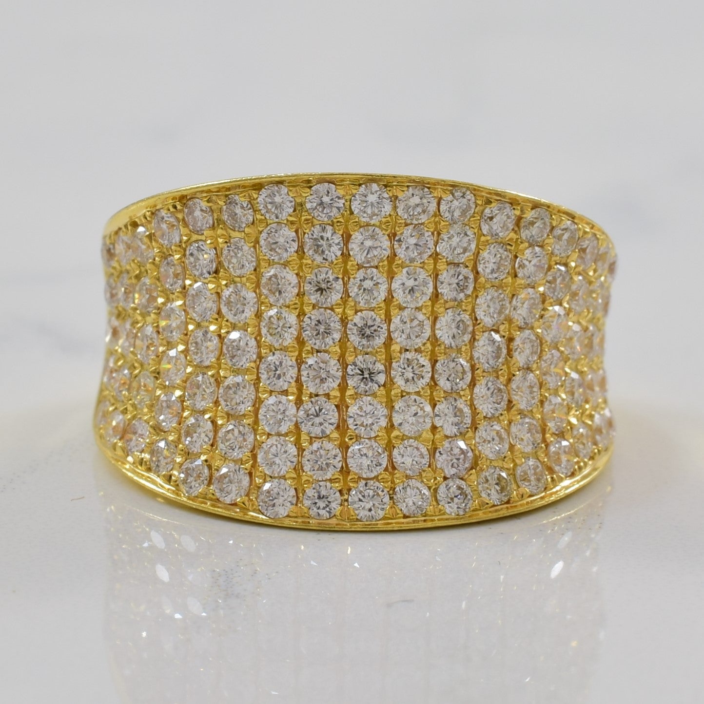 Pave Diamond Saddle Ring | 2.18ctw | SZ 8 |