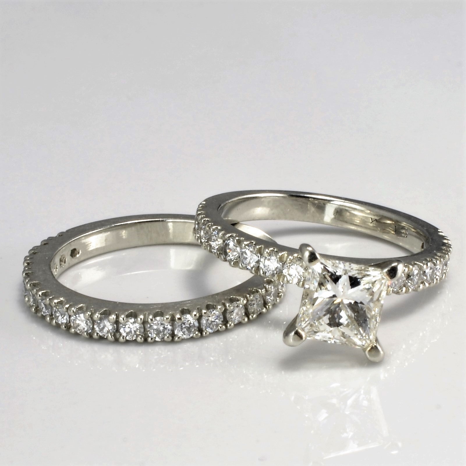 Pave Set Diamond Engagement Ring Set | 1.72ctw | SI1, H | SZ 4.5 |