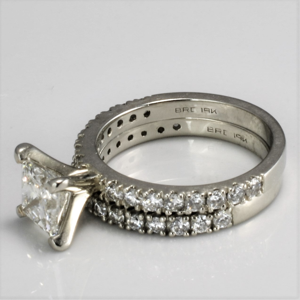 Pave Set Diamond Engagement Ring Set | 1.72ctw | SI1, H | SZ 4.5 |