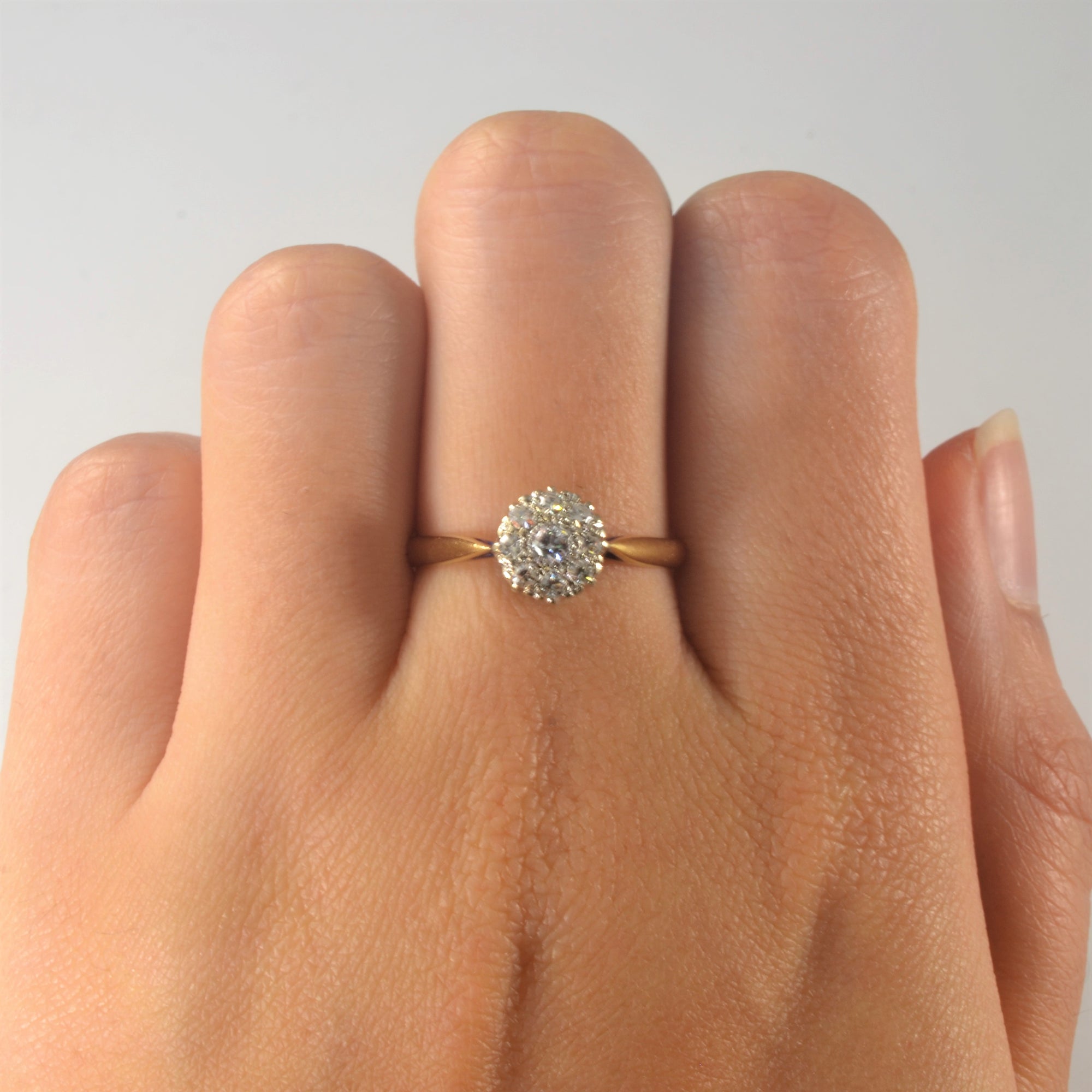 1950s Cluster Set Diamond Ring | 0.20ctw | SZ 7 |