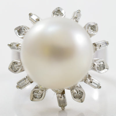 Pearl & Diamond Cocktail Ring | 0.38ctw, 15.00ct | SZ 4.5 |