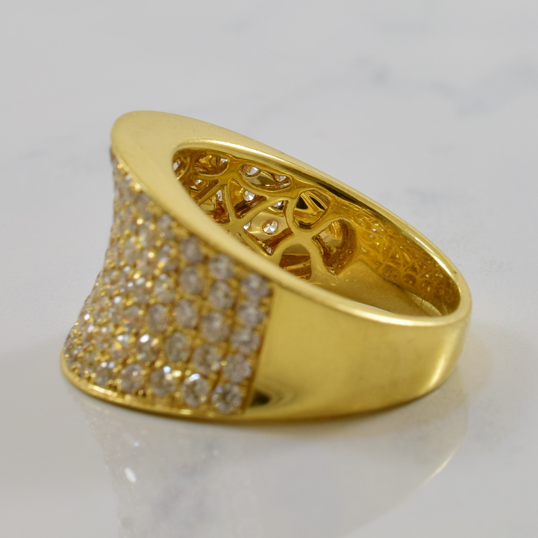 Pave Diamond Saddle Ring | 2.18ctw | SZ 8 |
