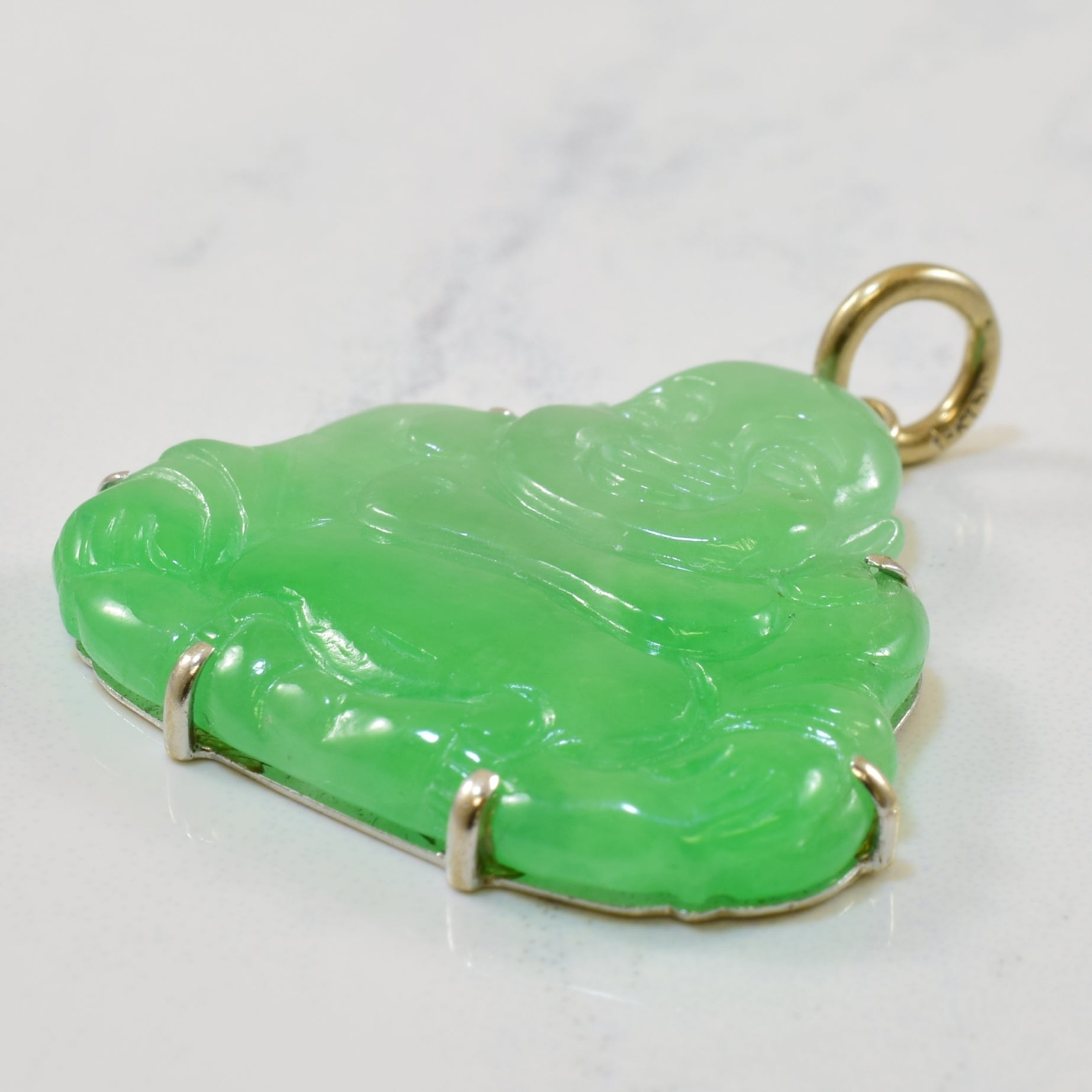 Jadeite Carved Buddha 18k Pendant | 23.00ct |