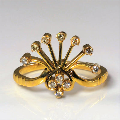 Unique Diamond Tiara Ring | 0.11ctw | SZ 6.5 |
