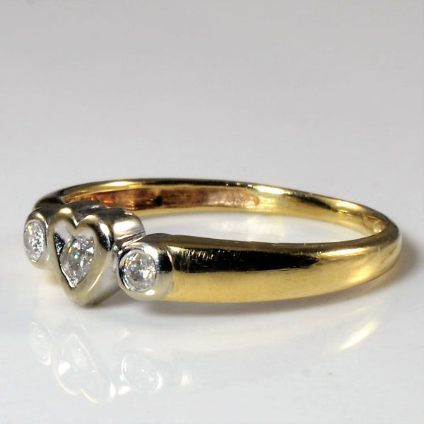 Bezel Set Diamond Heart Ring | 0.10ctw | SZ 6 |