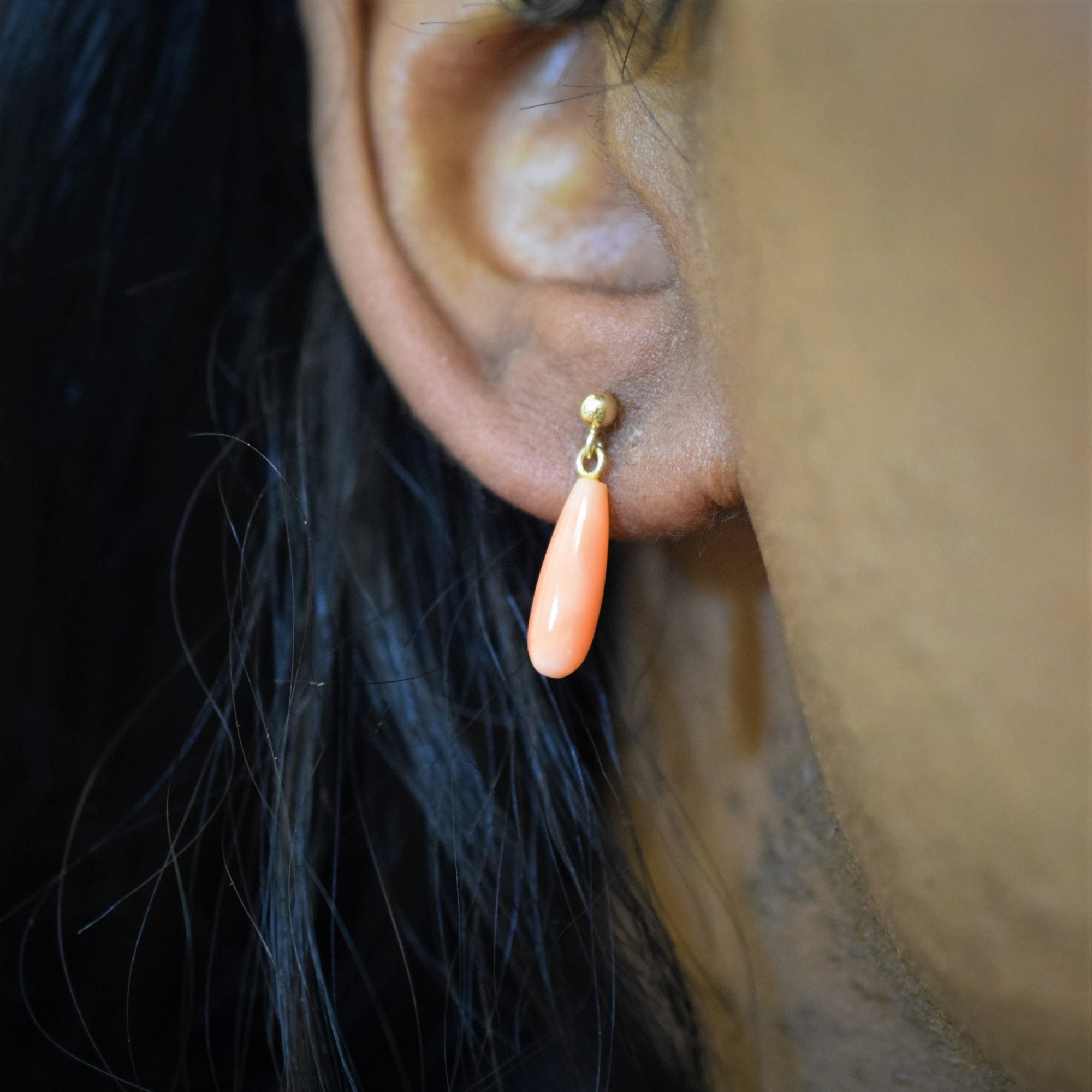 Briolette Coral Drop Stud Earrings | 5.00ctw |