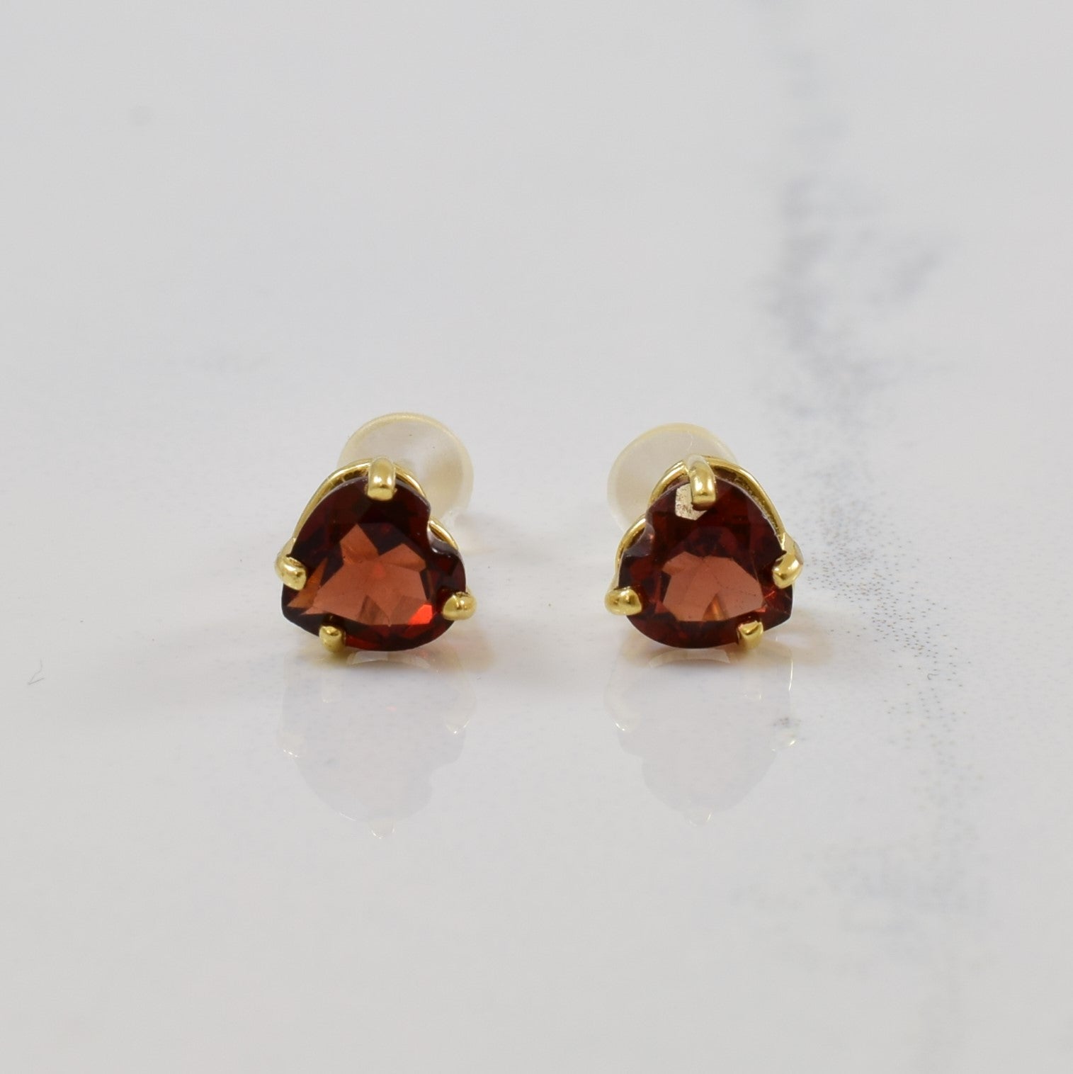Heart Garnet Stud Earrings | 1.00ctw |