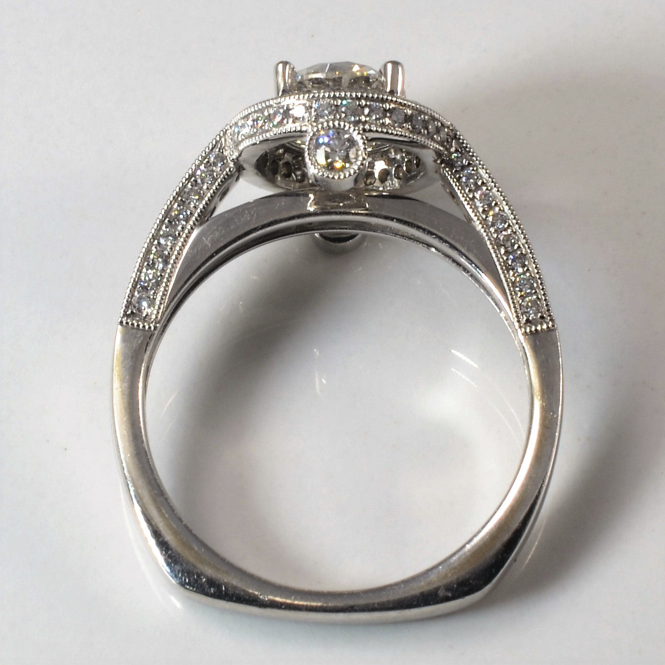 Simon G' Halo Diamond Wedding Set | 1.28ctw | SZ 6 |