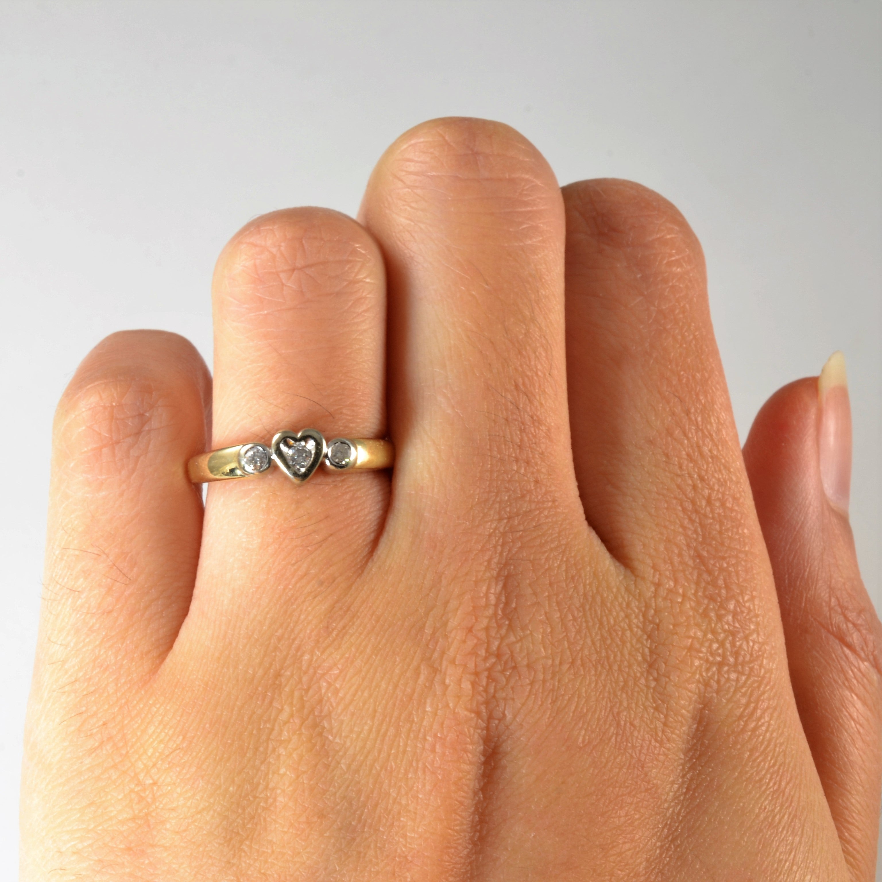 Bezel Set Diamond Heart Ring | 0.10ctw | SZ 6 |