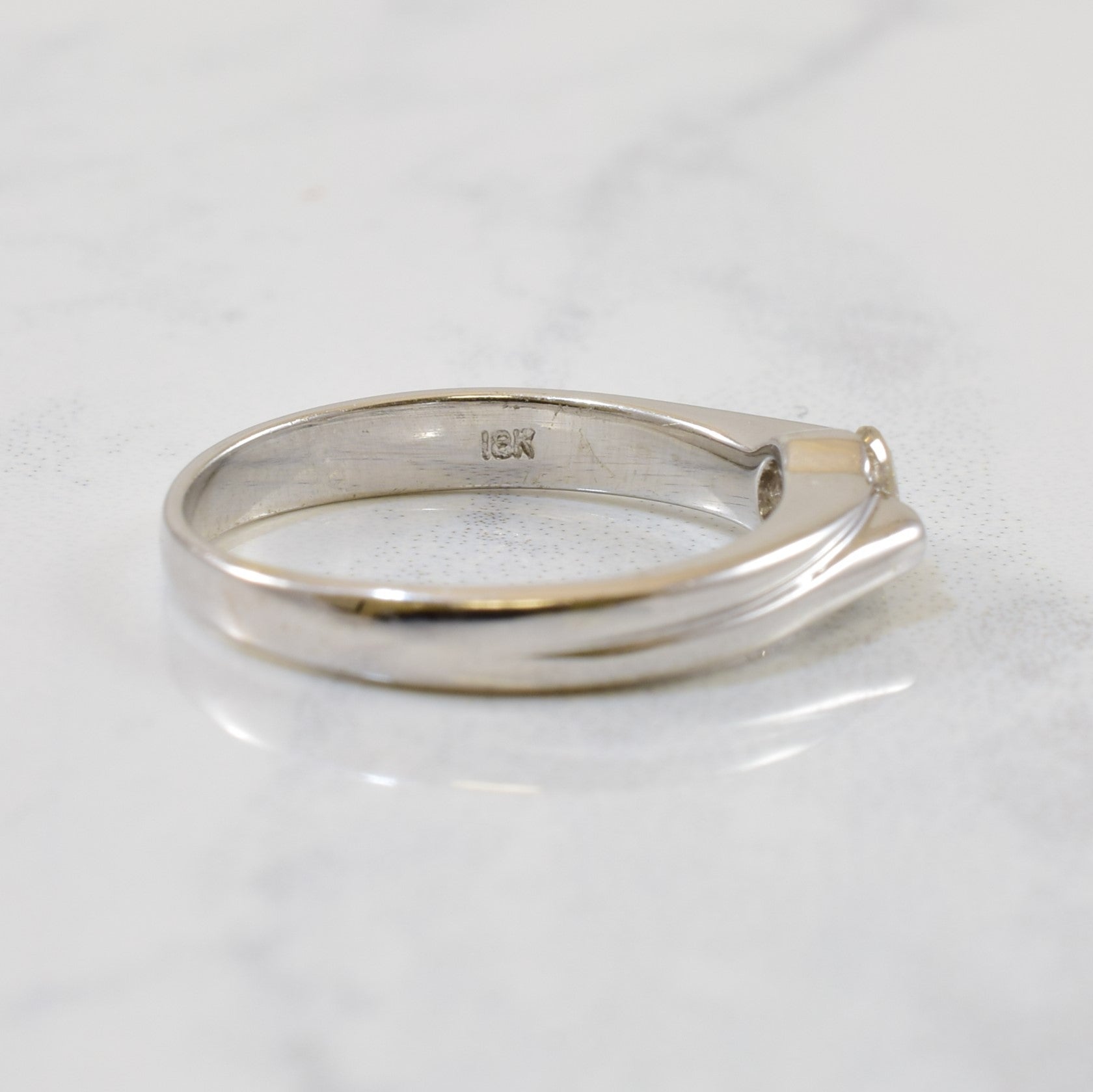 Low Profile Solitaire Diamond Ring | 0.18ct | SZ 4.75 |
