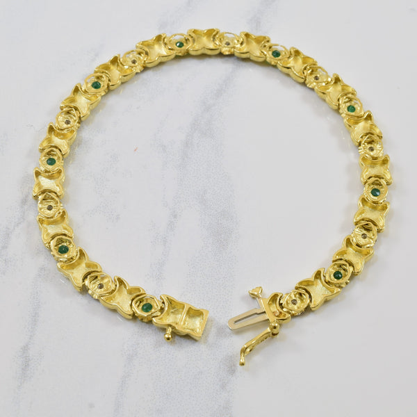 Diamond & Emerald XO Bracelet | 7.5