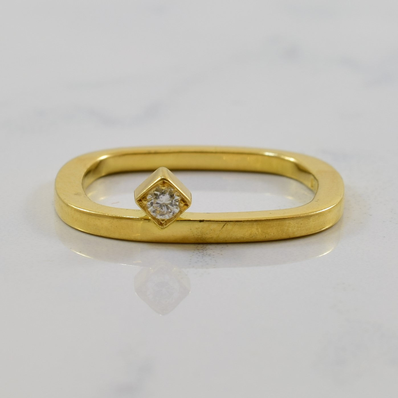 Offset Diamond Soft Square Ring | 0.05ct | SZ 7 |