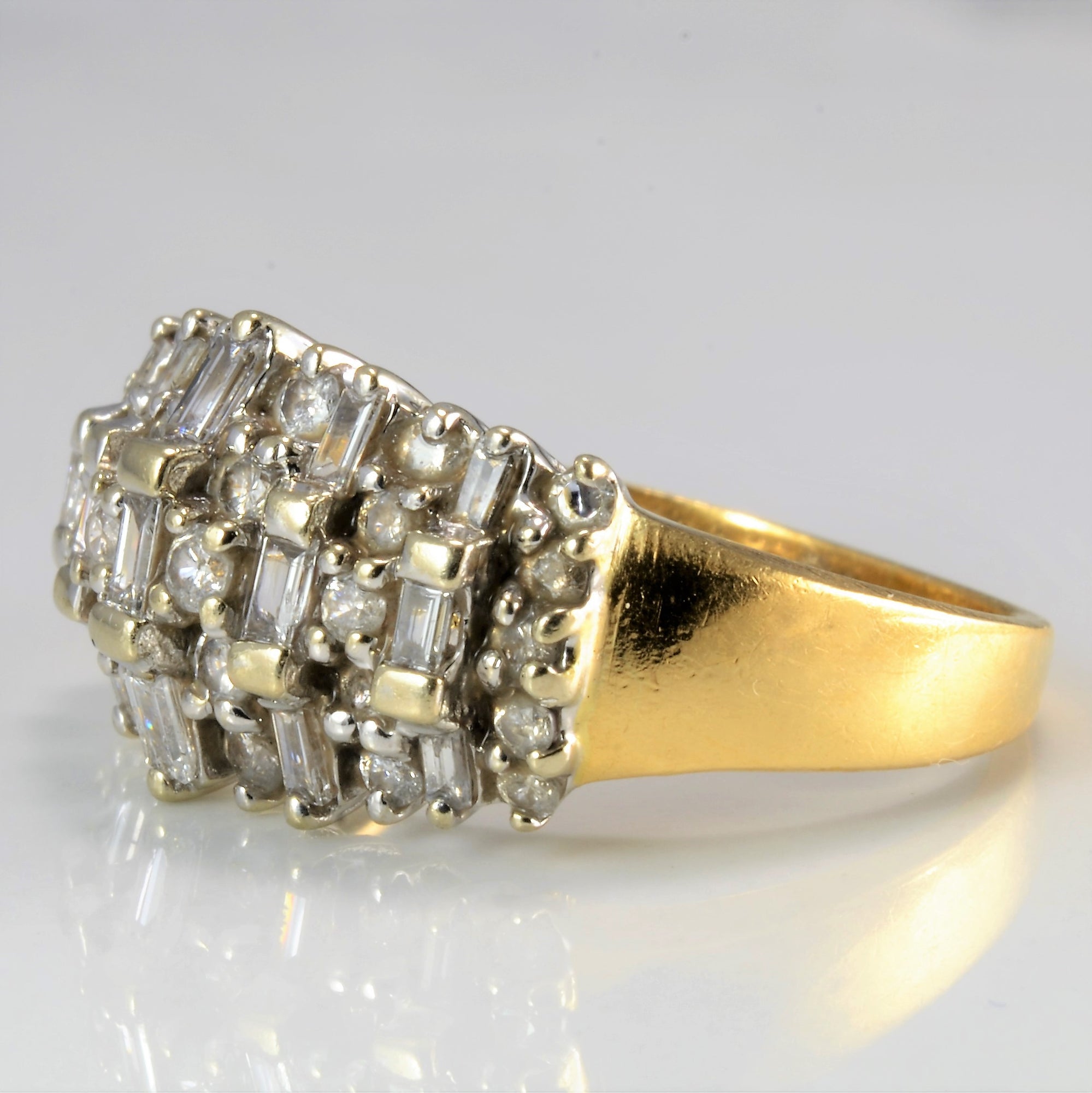 Wide Band Diamond Cluster Ring | 1.00 ctw, SZ 7 |